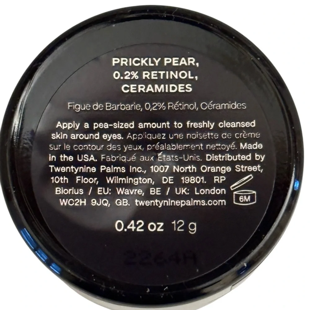 Twentynine Palms Mira Luna Eye Cream‎ NWT Retinol Moisturizer Prickly Pear